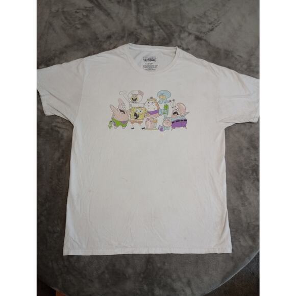 Mens Sponge Bob white T shirt size L preowned - Picture 2 of 11